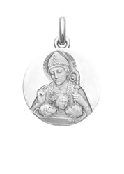 Médaille Saint Nicolas OR BLANC 18 carats / 20 mm