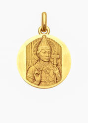 Médaille Saint Pascal OR JAUNE 18 carats / 15 mm