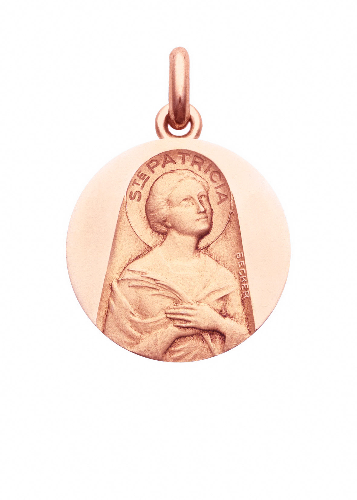 Médaille Sainte Patricia OR ROSE 18 carats / 15 mm