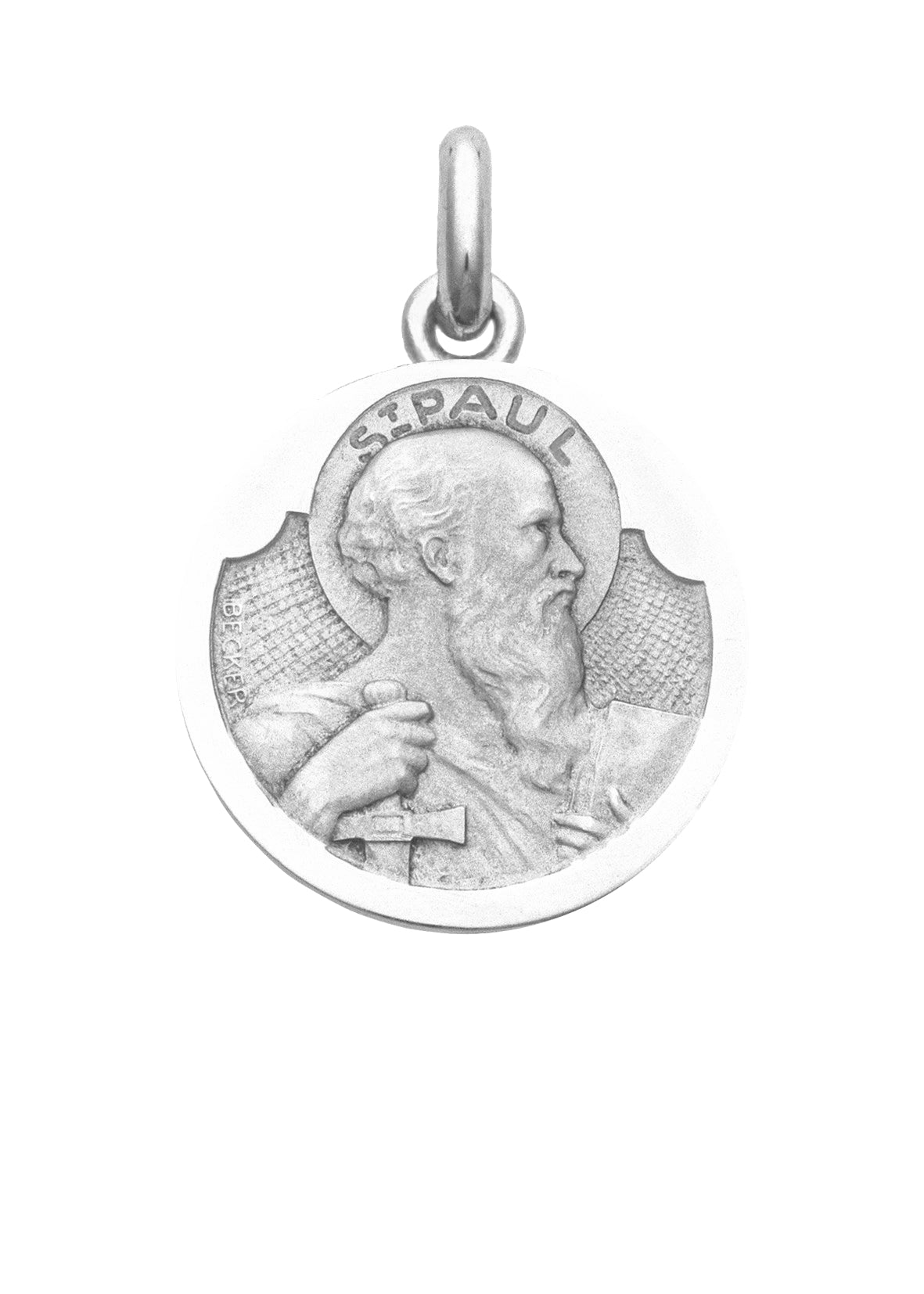 Médaille Saint Paul OR BLANC 18 carats / 20 mm