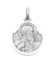 Médaille Saint Paul OR BLANC 18 carats / 20 mm