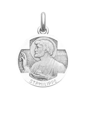 Médaille Saint Philippe OR BLANC 18 carats / 20 mm