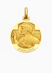 Médaille Saint Philippe OR JAUNE 18 carats / 15 mm