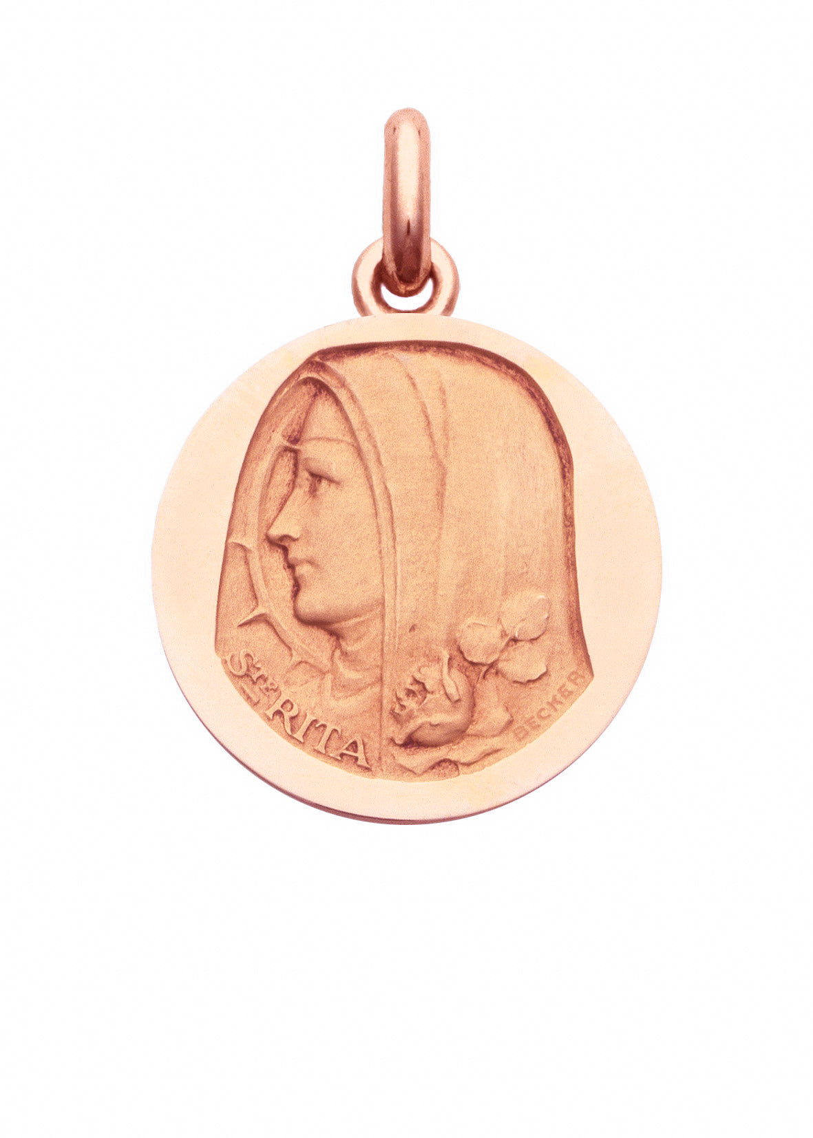 Médaille Sainte Rita OR ROSE 18 carats / 15 mm