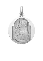 Médaille Sainte Sabine OR BLANC 18 carats / 20 mm