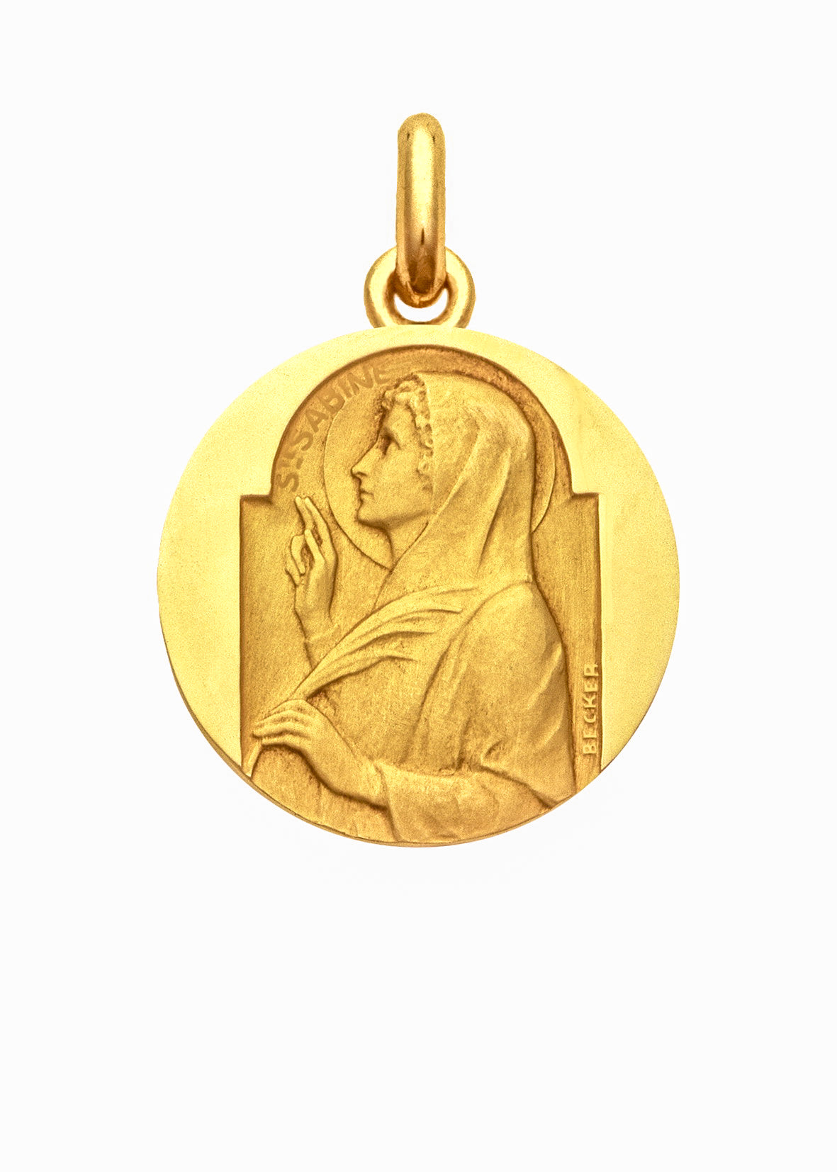 Médaille Sainte Sabine OR JAUNE 18 carats / 15 mm