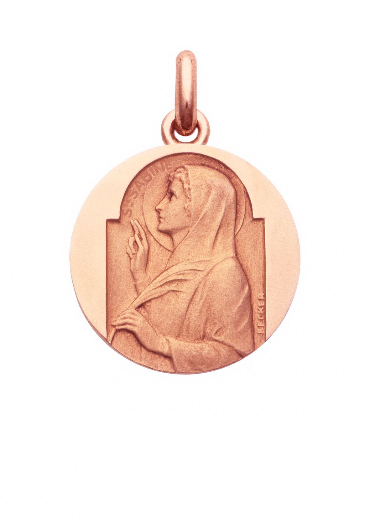 Médaille Sainte Sabine OR ROSE 18 carats / 15 mm