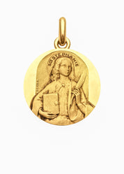 Médaille Sainte Stéphanie OR JAUNE 18 carats / 15 mm