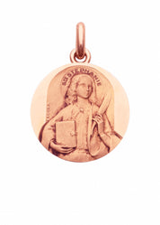 Médaille Sainte Stéphanie OR ROSE 18 carats / 15 mm