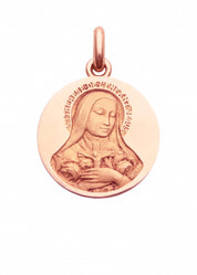 Médaille Sainte Thérèse polie OR ROSE 18 carats / 15 mm