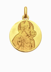 Médaille Saint Thierry OR JAUNE 18 carats / 15 mm