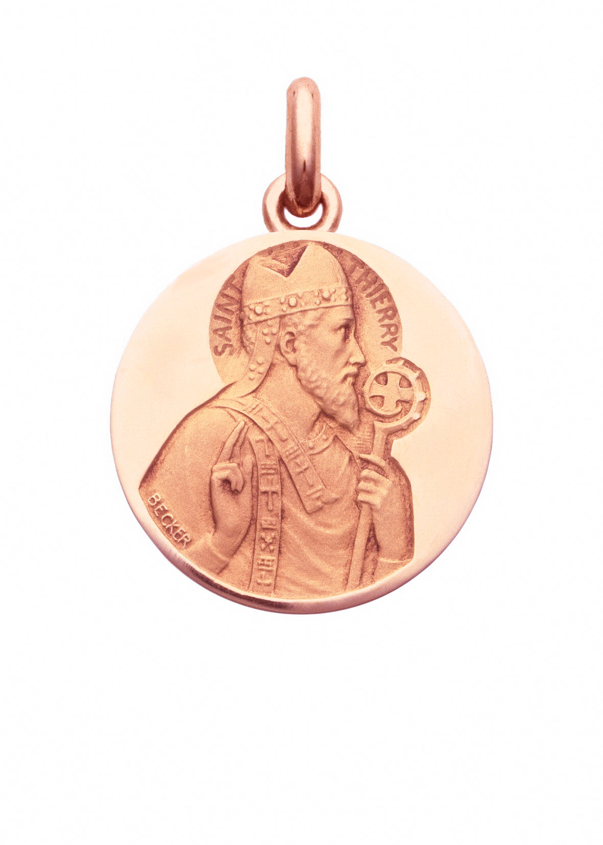 Médaille Saint Thierry OR ROSE 18 carats / 15 mm