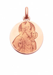 Médaille Saint Thierry OR ROSE 18 carats / 15 mm