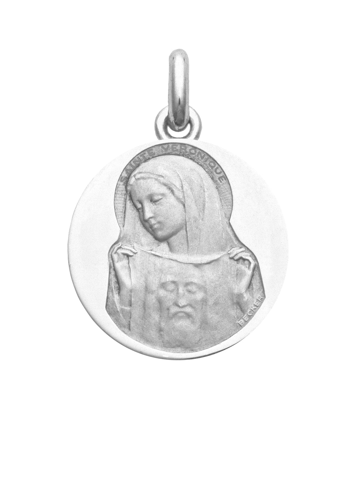 Médaille Sainte Véronique OR BLANC 18 carats / 20 mm