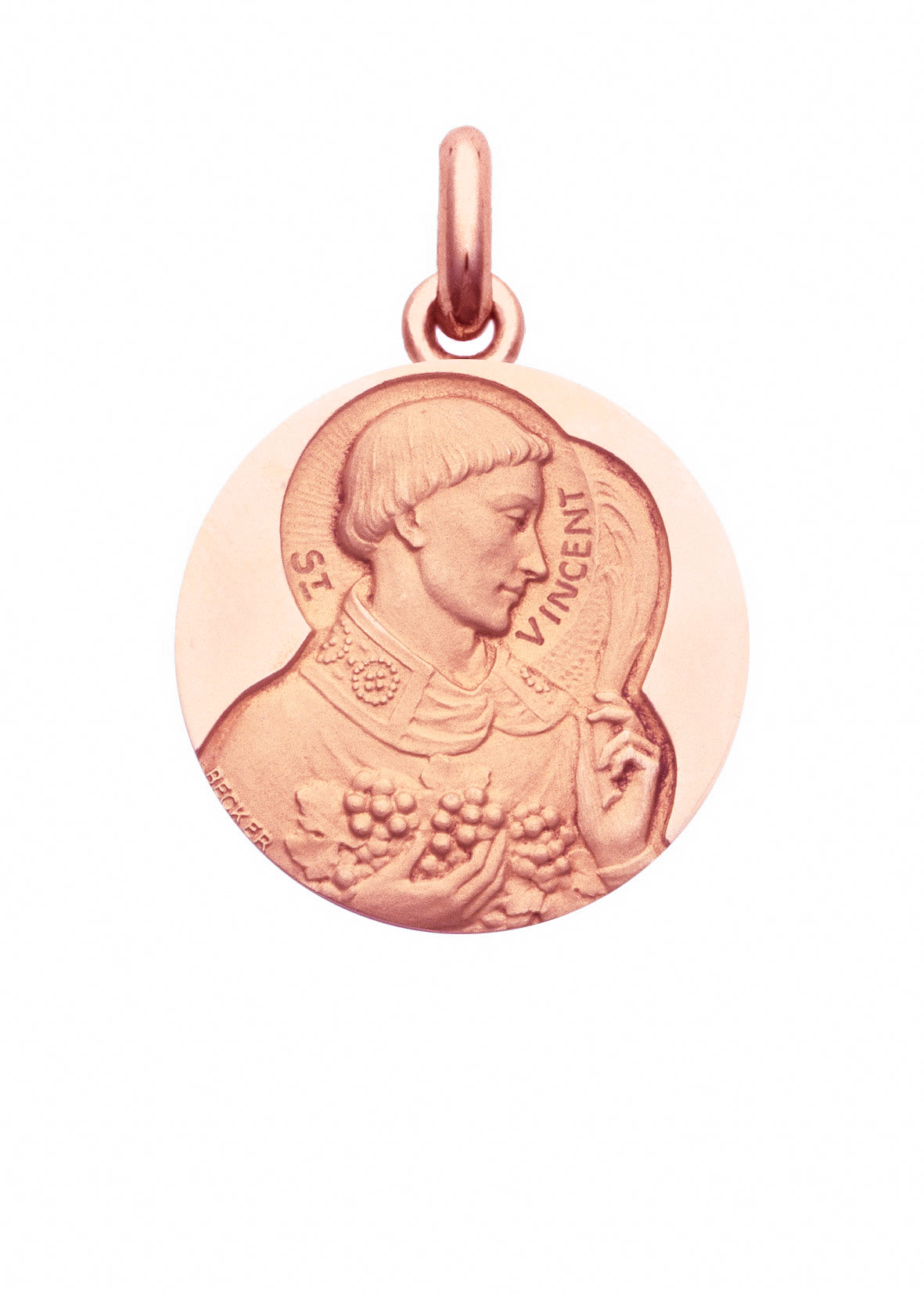 Médaille Saint Vincent OR ROSE 18 carats / 15 mm
