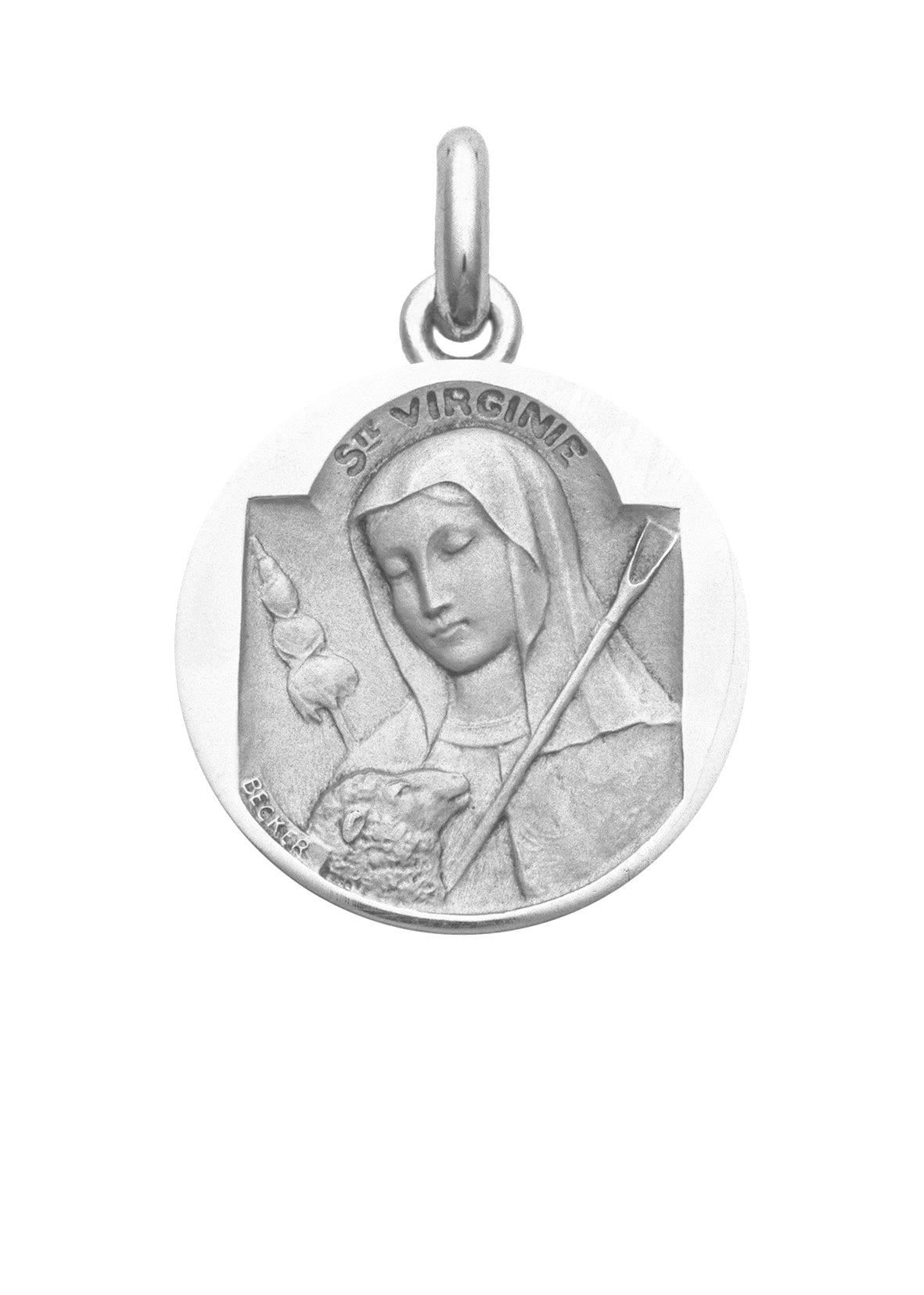 Médaille Sainte Virginie OR JAUNE 18 carats / 20 mm