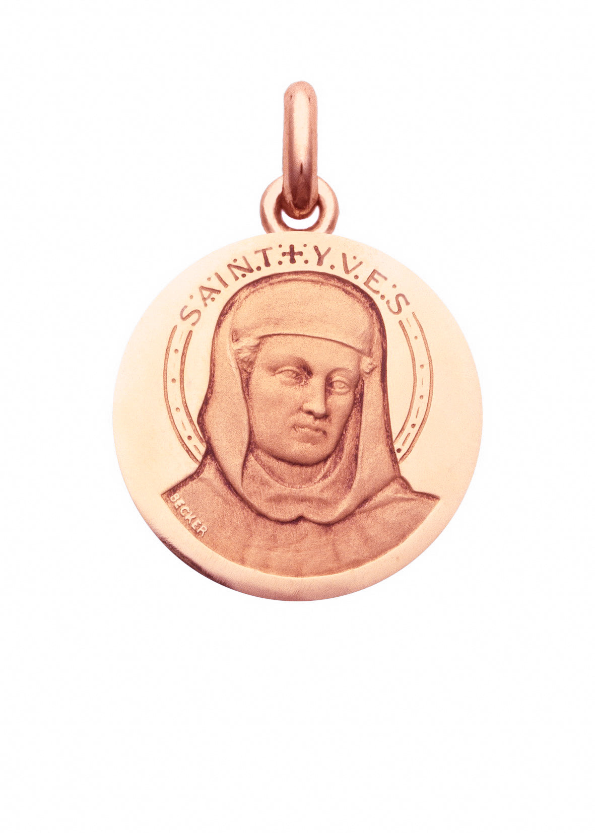 Médaille Saint Yves OR ROSE 18 carats / 15 mm