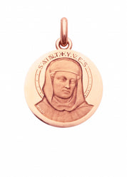 Médaille Saint Yves OR ROSE 18 carats / 15 mm
