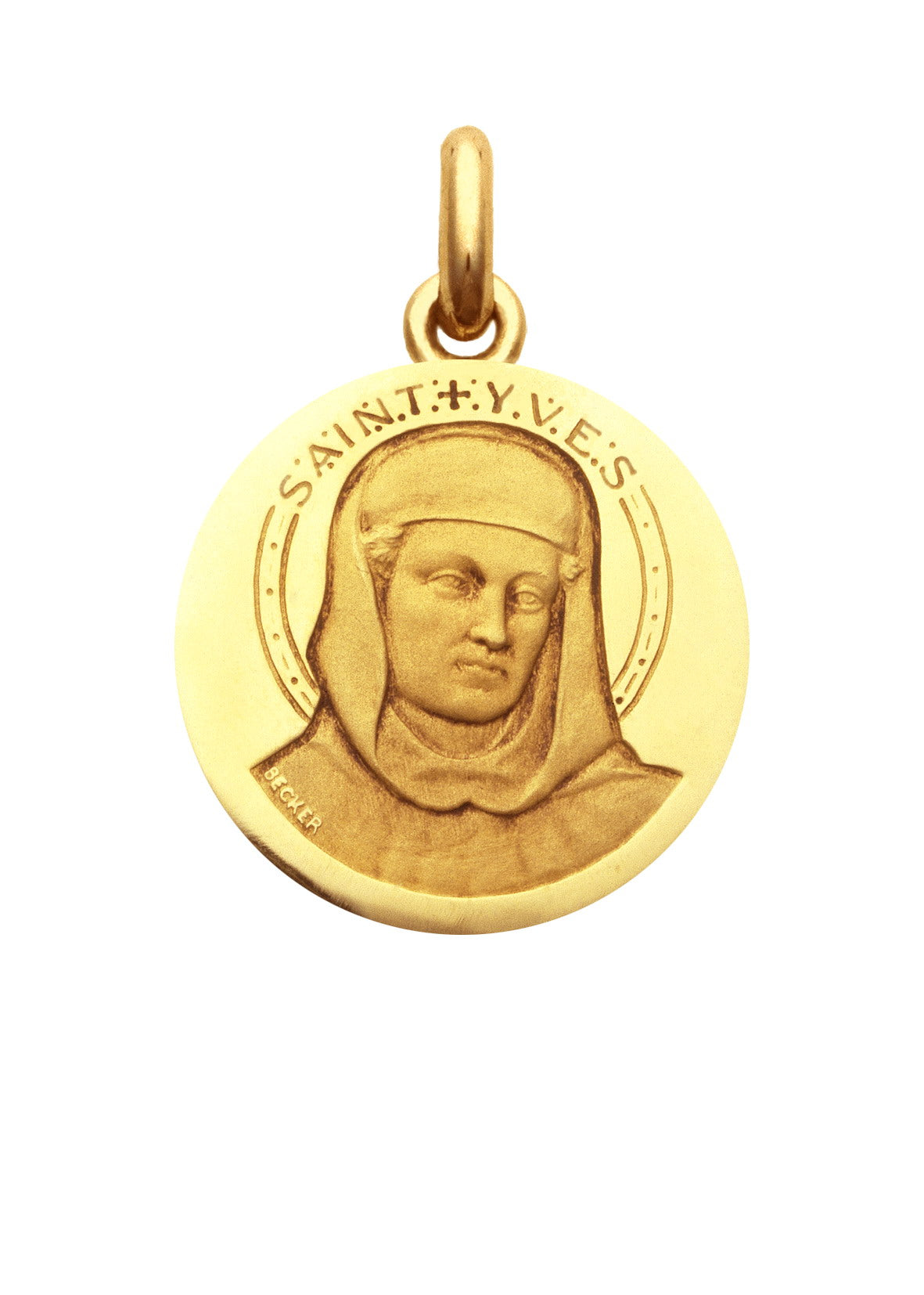 Médaille Saint Yves OR JAUNE 750 / 20 mm