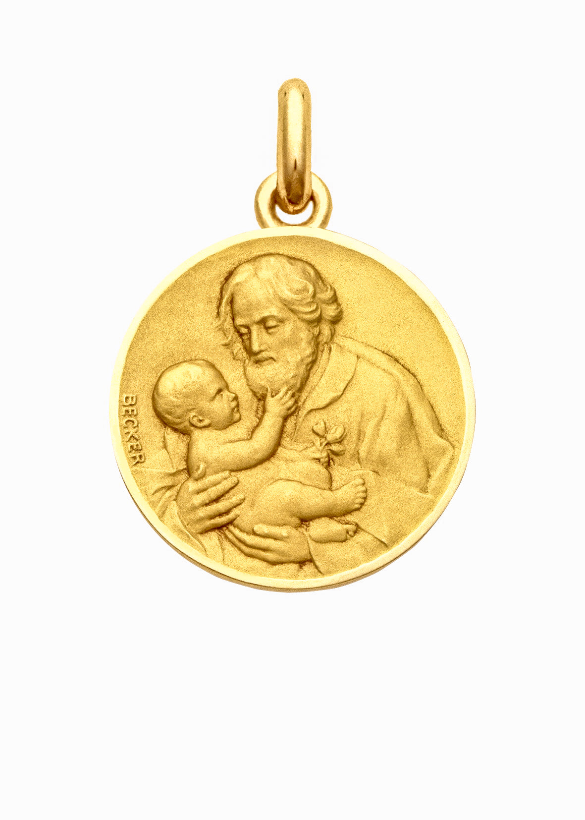 Médaille Saint Joseph OR JAUNE 18 carats / 12 mm