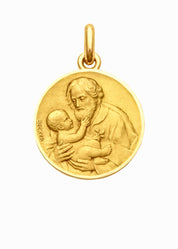 Médaille Saint Joseph OR JAUNE 18 carats / 12 mm