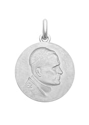 Médaille Saint Jean-Paul II OR BLANC 18 carats / 22 mm