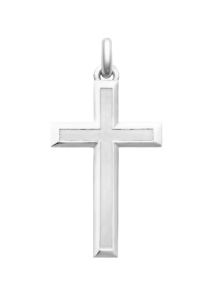 Sandblasted cross pendant