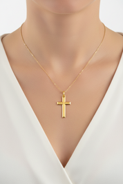 Sandblasted cross pendant