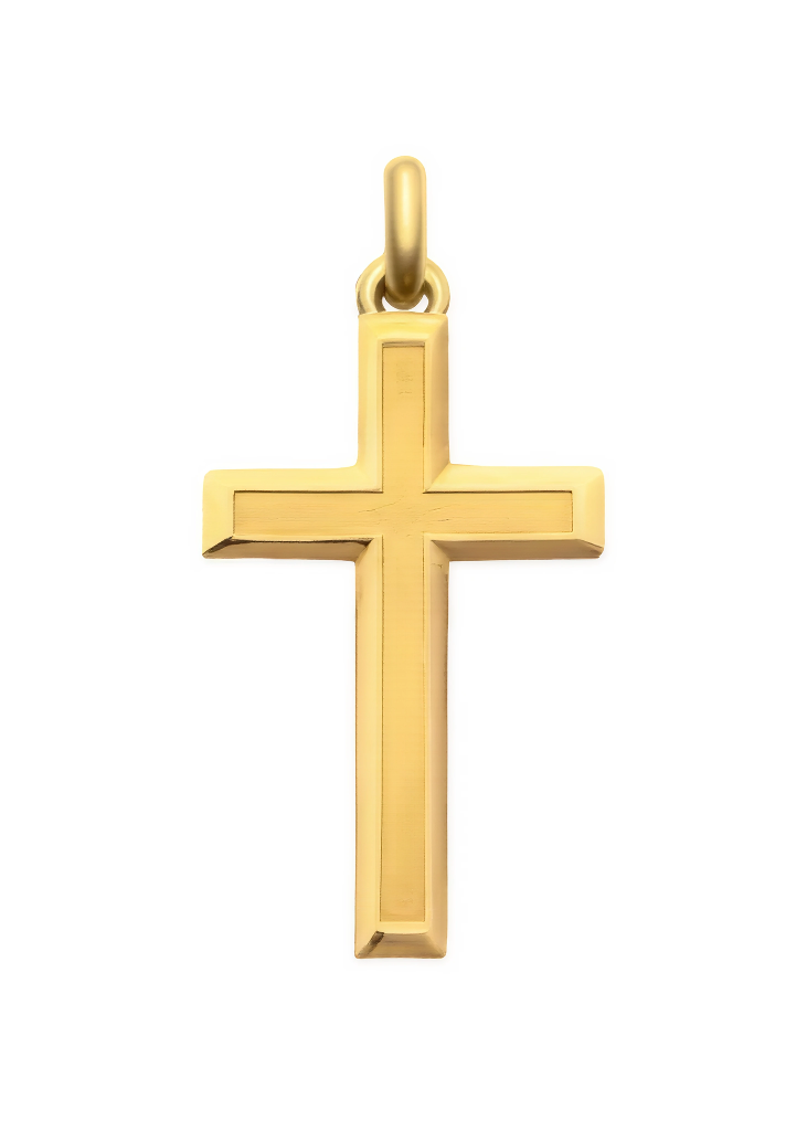 Sandblasted cross pendant