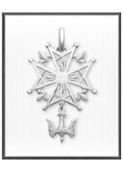 Médaille Croix Huguenote OR BLANC 18 carats / 22 mm