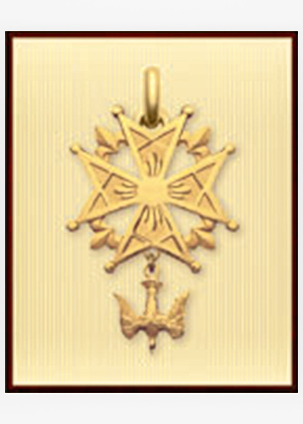 Médaille Croix Huguenote OR JAUNE 18 carats / 14 mm