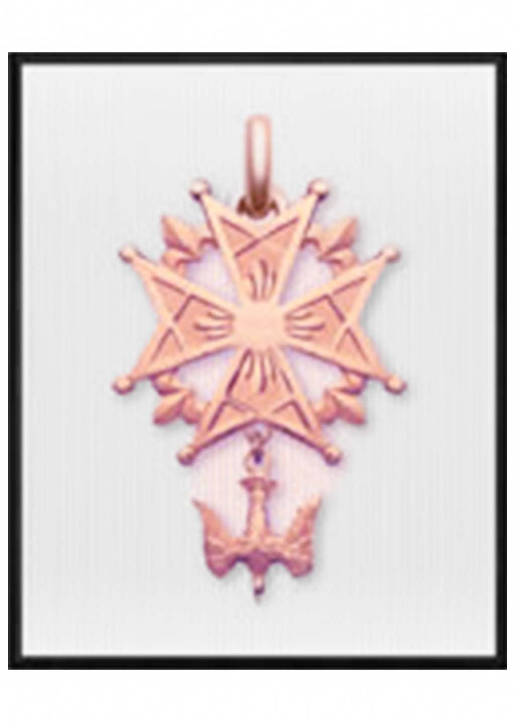 Médaille Croix Huguenote OR ROSE 18 carats / 14 mm