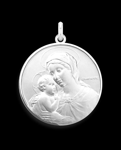Médaille de berceau Marie ARGENT / 50 mm