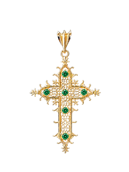 Croix d'estaing avec 6 emeraudes