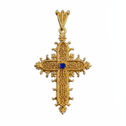 Croix d'estaing avec 1 saphir