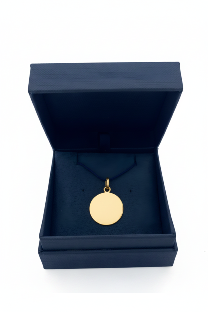 Médaille Saint Christophe sauveur OR BLANC 18 carats / 15 mm