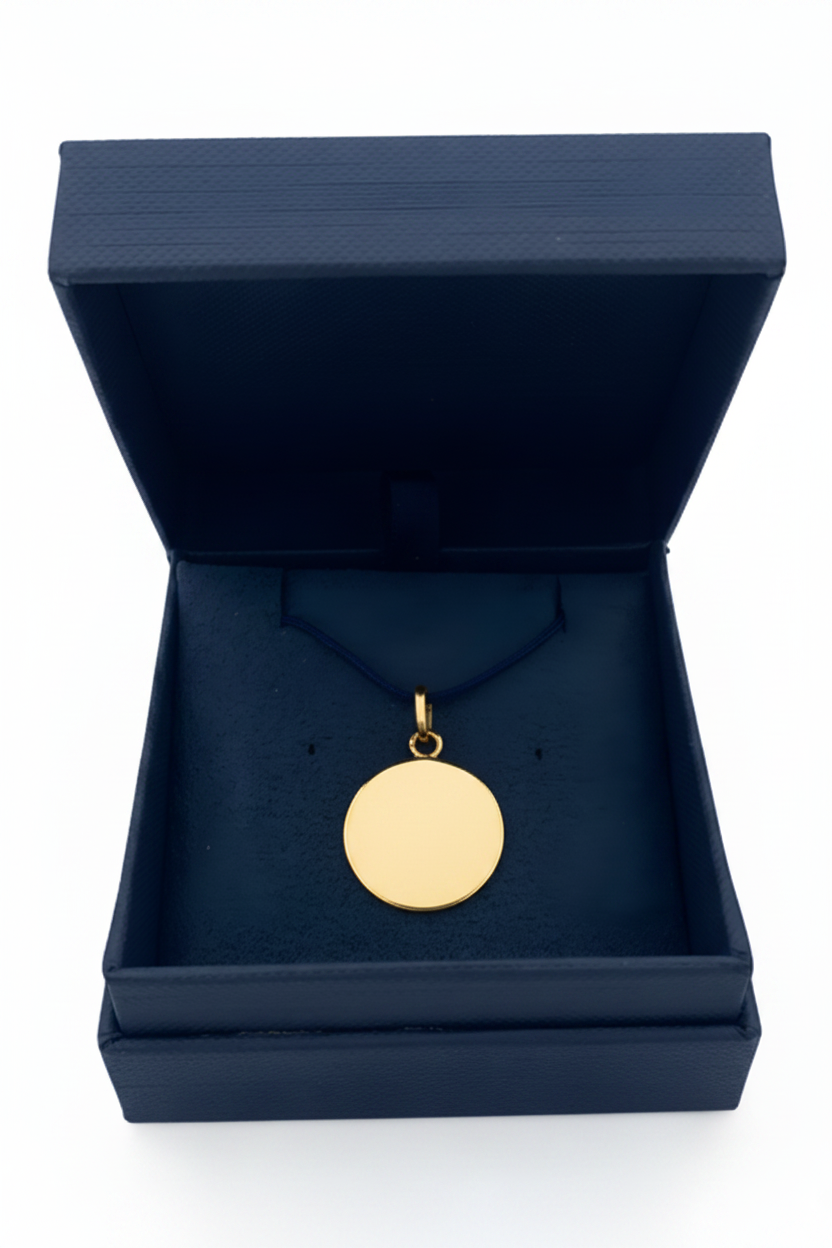 Médaille Saint Christophe espérance OR BLANC 18 carats / 10 mm