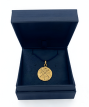 Médaille Sainte Virginie OR JAUNE 18 carats / 15 mm